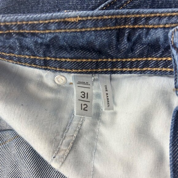 LOFT Dark Wash High Rise Barrel Leg Jeans 31 / 12 - Picture 4 of 7